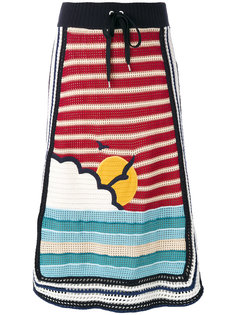 skyline motif knitted skirt Red Valentino