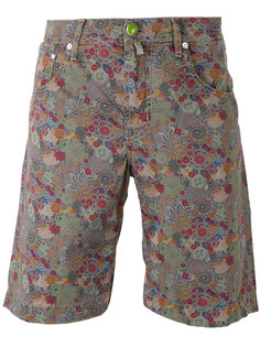 джинсовые шорты с цветочным принтом  Jacob Cohen