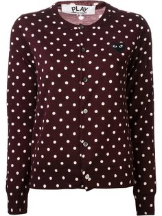 embroidered heart polka dot cardigan Comme Des Garçons Play