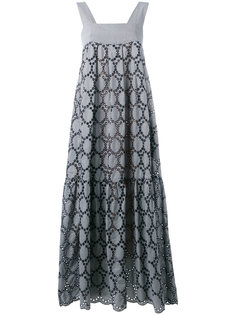 длинное платье в клетку с люверсами Erika Cavallini