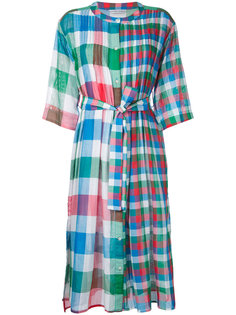 клетчатое платье с плиссированной манишкой Tsumori Chisato