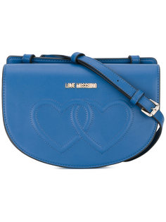 сумка на плечо с простроченным принтом сердец Love Moschino