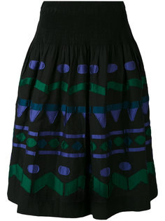 embroidered patch A-line skirt  Issey Miyake Cauliflower