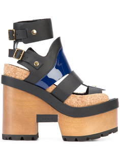 Sacai x Pierre Hardy wooden wedge sandals Sacai