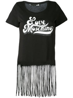 футболка с бахромой и логотипом Love Moschino