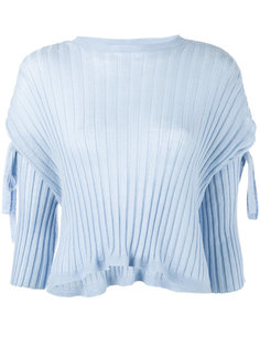 ribbed tie sleeve sweater Helmut Lang