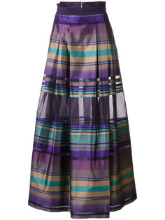 расклешенная полосатая юбка Alberta Ferretti