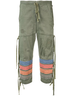 embroidered stripes cropped trousers Greg Lauren