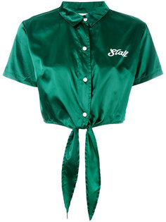 satin Hotel tie front shirt Gcds