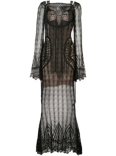 длинное кружевное платье Roberto Cavalli