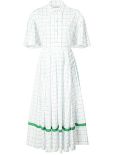 checked flared buttoned dress Vika Gazinskaya