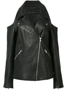cold shoulder leather jacket Sally Lapointe
