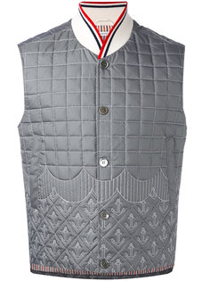 пуховой стеганый жилет Thom Browne