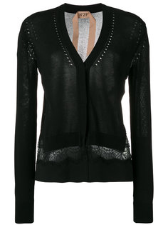 lace insert cardigan Nº21