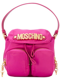 fabric camera style logo plaque bag Moschino