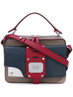 metal plaque shoulder bag Versace