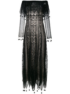 платье с кружевами и помпонами Alexander McQueen