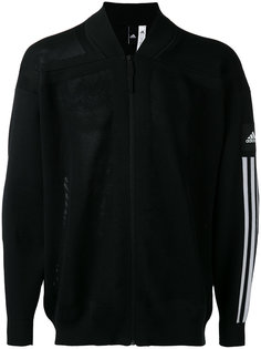 куртка-бомбер с полосками на рукавах Adidas
