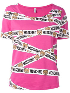 футболка с рисунком в виде лент с медведями Moschino