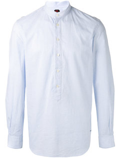 pinstripe collarless shirt Mp  Massimo Piombo