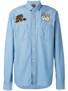 denim dice patch shirt Just Cavalli