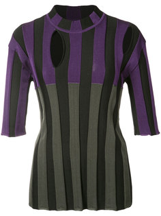 striped cut-out detail blouse Nina Ricci