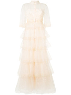 embroidered tulle trench gown Carolina Herrera
