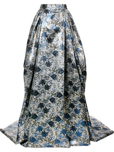 floral jacquard gown skirt Carolina Herrera