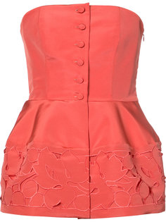 leaf embroidered faille bodice Carolina Herrera