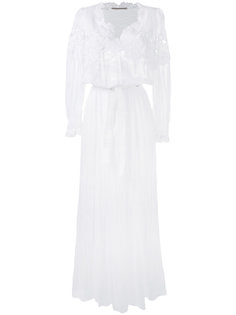 длинное платье с длинными рукавами и поясом Ermanno Scervino