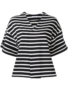 striped V-neck T-shirt En Route