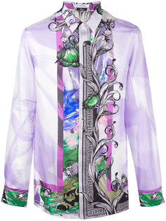 рубашка с отделкой с цветочным узором Versace Collection