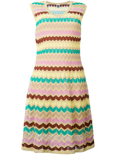 трикотажное платье с узором зигзаг M Missoni