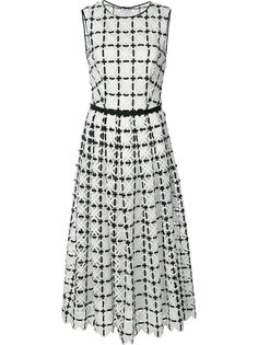geometric lace pleated dress Carolina Herrera