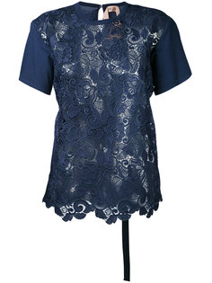 jersey-panelled lace top Nº21