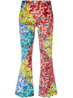 printed flared cropped trousers Ultràchic