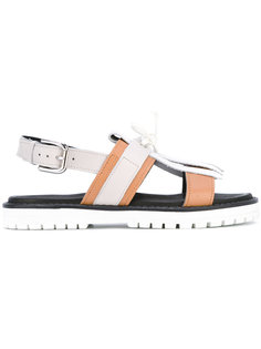 fringed slingback sandals Pollini