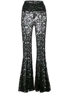 расклешенные кружевные брюки Norma Kamali