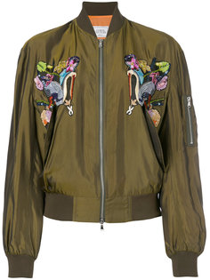 bird embroidered bomber jacket Forte Couture