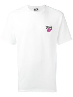 футболка с цветчным принтом Stussy