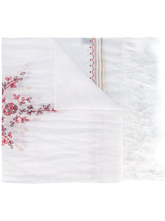 open embroidery fringed scarf Forte Forte