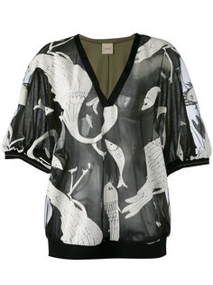 полупрозрачная блузка с изображением животных Nude