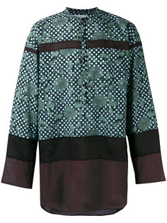 printed collarless shirt Kolor