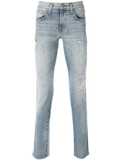 bleach distress effect jeans J Brand