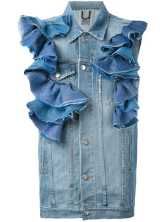 ruffled denim gilet  Aviù