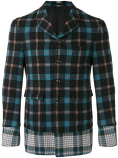 checked contrast hem blazer Comme Des Garçons Vintage