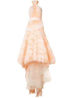 frill detail maxi dress Marchesa