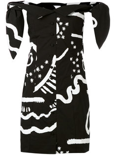 off the shoulder printed mini dress Isa Arfen