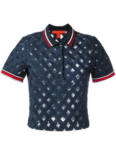 sheer ribbed polo top Hilfiger Collection