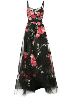 floral embroidered maxi dress Marchesa